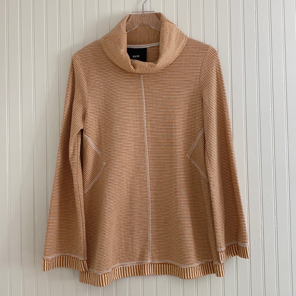 Anthropologie x Maeve Striped Tai Cowl Neck Top